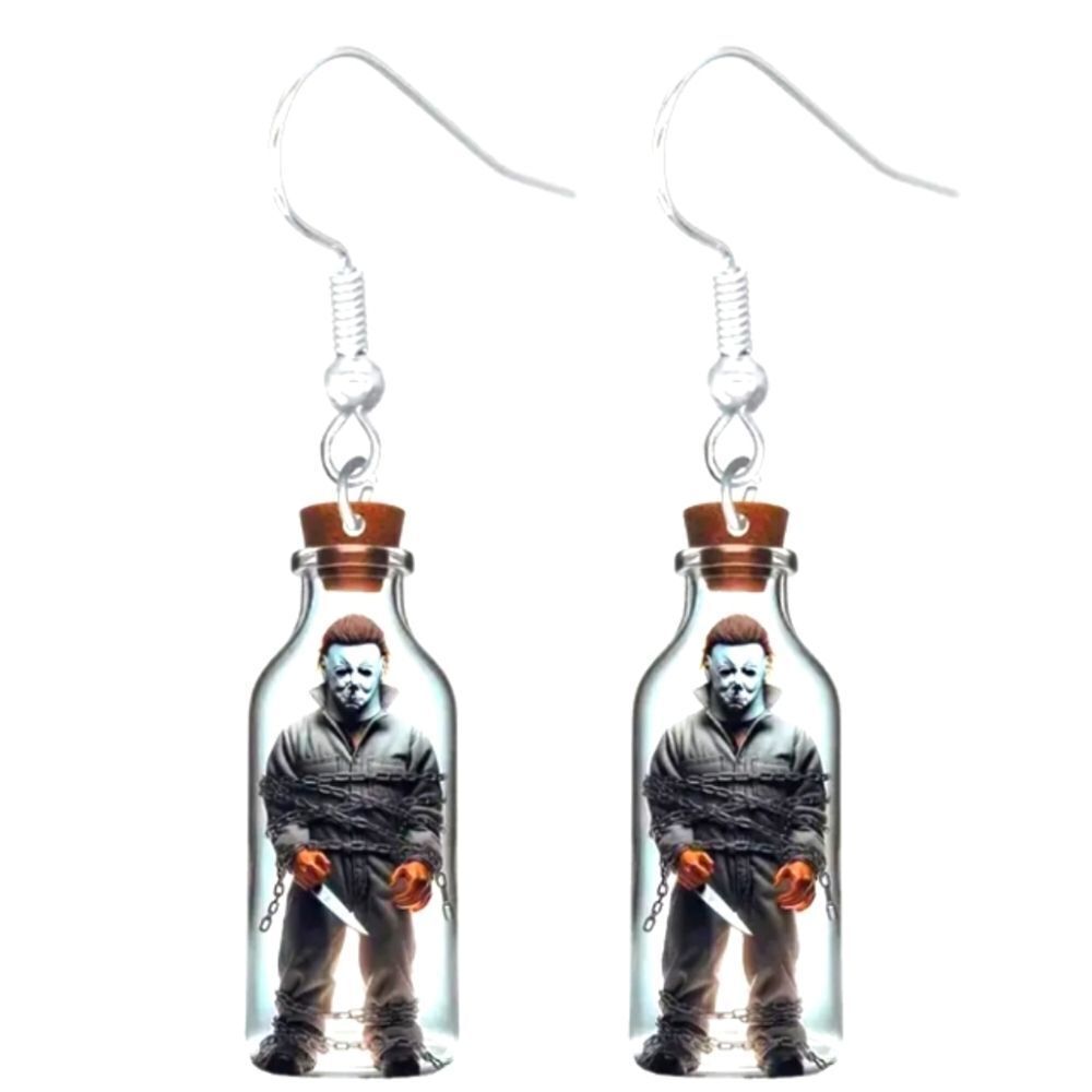 Vintage Fun Spooky Horror Character 5d Earrings